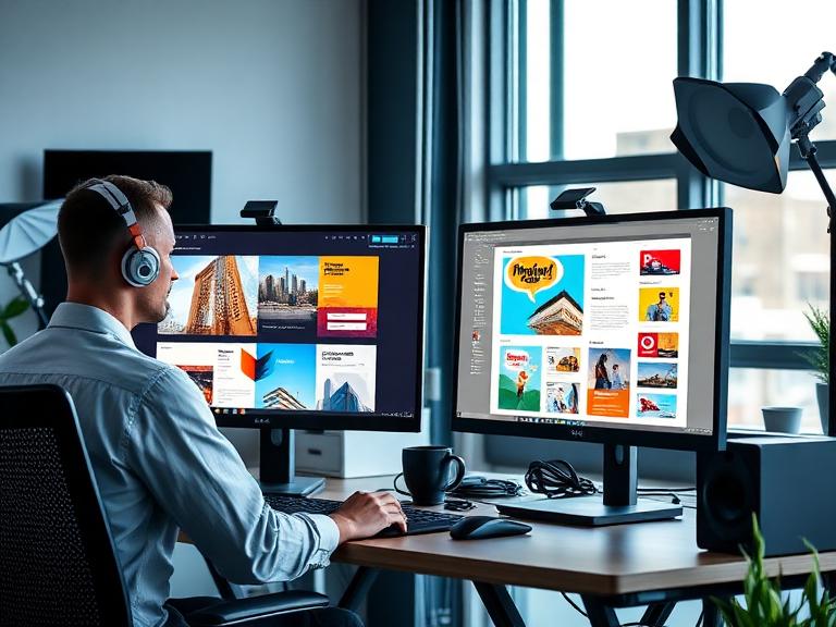 Creative & Marketing remote specialist at work