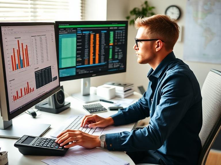 Finance remote specialist at work