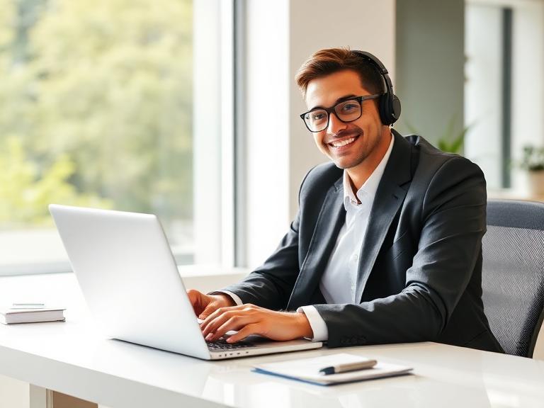 Sales remote specialist at work