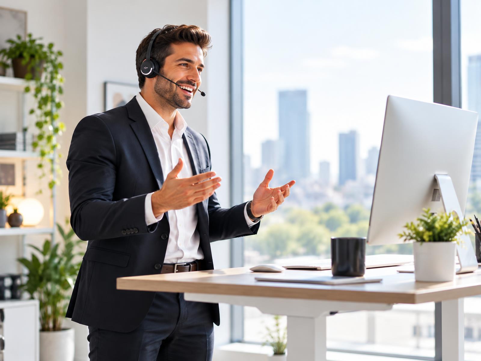 Sales remote specialist at work