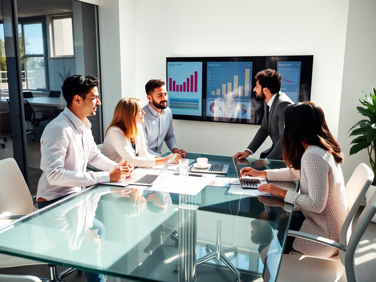 Dynamic Empowerment team collaborating in a light-filled corporate office